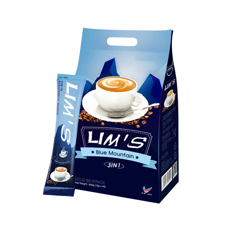 零涩蓝山风味速溶三合一咖啡 马来西亚进口 40条640g