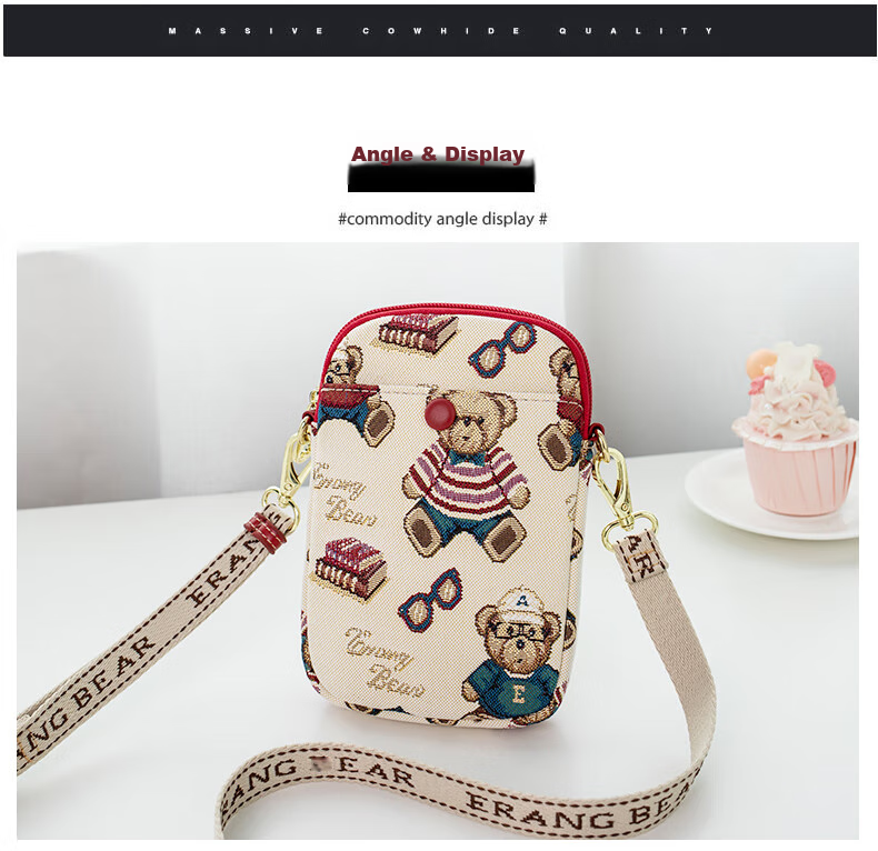 Xiaoxiongyilian Embroidered Fashionable Phone Bag, Women's Crossbody Bag, High-End Stylish Versatile Shoulder Mini Satchel, Valentine's Day Gift 13