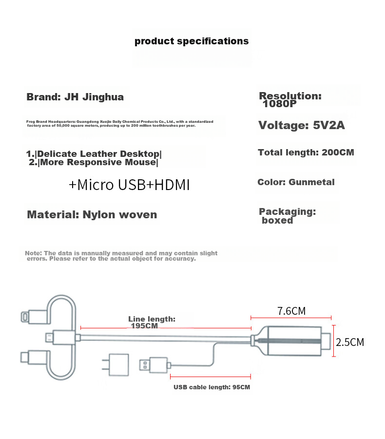 Jinghua Wired Screen Mirroring Adapter, Phone Screen Mirroring Cable, Three-In Screen Mirroring, Apple Lightning, Android Type-C to HDMI, High-Definition Conversion, Phone to TV And Monitor Connection, Z505G 13