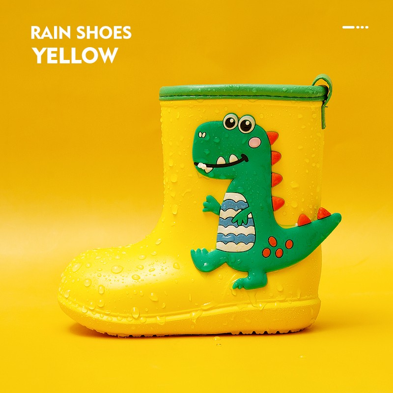 Cheerful Mario Children's Rain Boots, Boys' Rain Shoes, Water Shoes for 2-Year Babies, Waterproof Overshoes, Non-Slip Girls' Toddler Waterproof Rubber Shoes