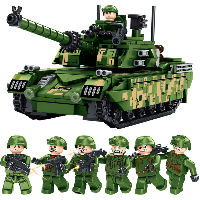 QZCX Building Block Cheetah T5 Tank, Chinese Military Model, LEGO Assembly Educational Toy, Children's Birthday Gift for Boys