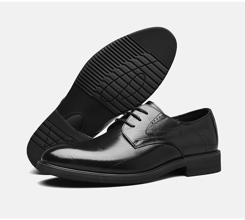 HLA Men's Leather Shoes, Business Formal Dress Shoes, Genuine Leather Footwear, HAAPXM2FAV172, Black, Size 44 33