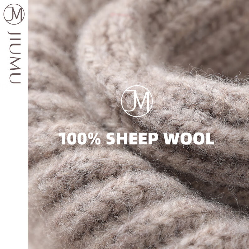 JIUMU Pure Wool Warm Knit Hat, Autumn And Winter Knitted Cap, Cold Hat, Winter Hat, Outdoor Ear Protection Cold-Resistant Cap for Women in Winter