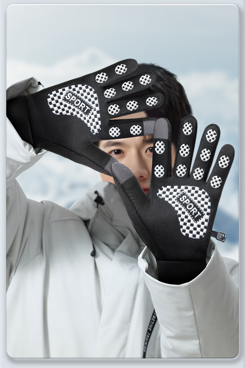 XTEP Gloves, Winter Cycling, Warm, Windproof, for Electric Motorcycles, Running, Outdoor Skiing, Men's And Women's Bicycles, Fleece-Lined, Touchscreen Compatible 31