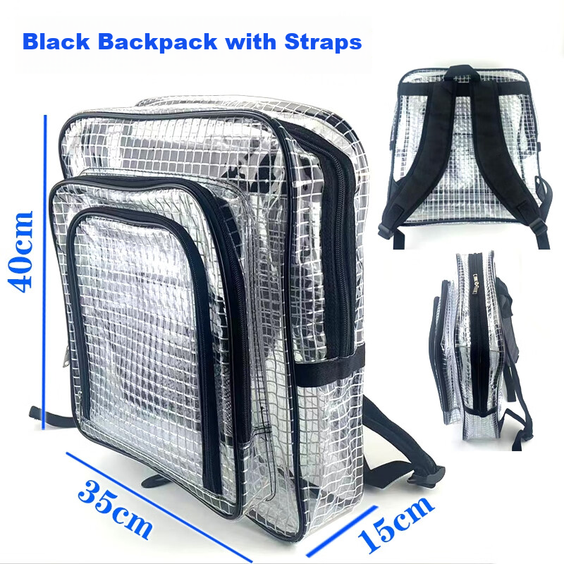 Beifute Dust-Free Bag Unisex Single/double Shoulder Reinforced Transparent Waterproof Mesh PVC Bag for Clean Room Workshop Tool Storage Crossbody Shoulder Bag 10