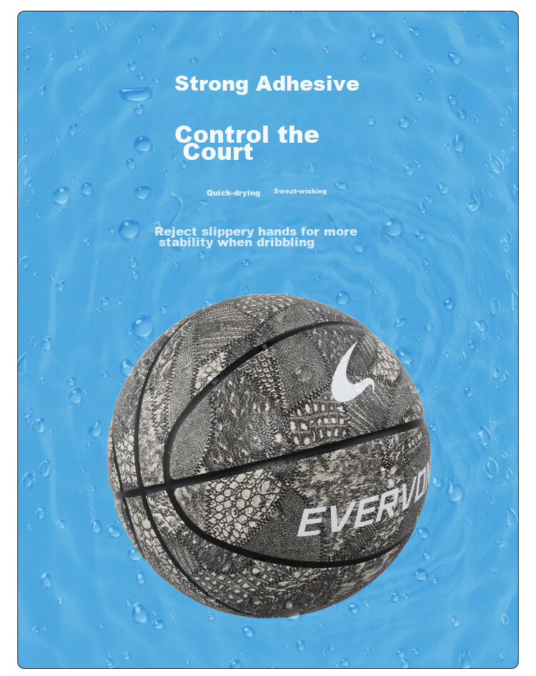 EVERVON Basketball Size 7 Official Game Ball for Adults, Children, Teenagers, High School Entrance Exam, Indoor And Outdoor Standard Size 7 Basketball PU EBP7-011 3