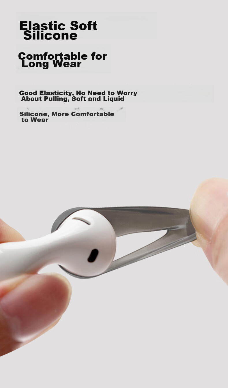 Masentek Earphone Ear Tips Protective Covers Compatible with Huawei FreeBuds 5/6 Bluetooth Earphones, Anti-Slip Silicone Protective Accessories Ultra-Thin Transparent Black 9