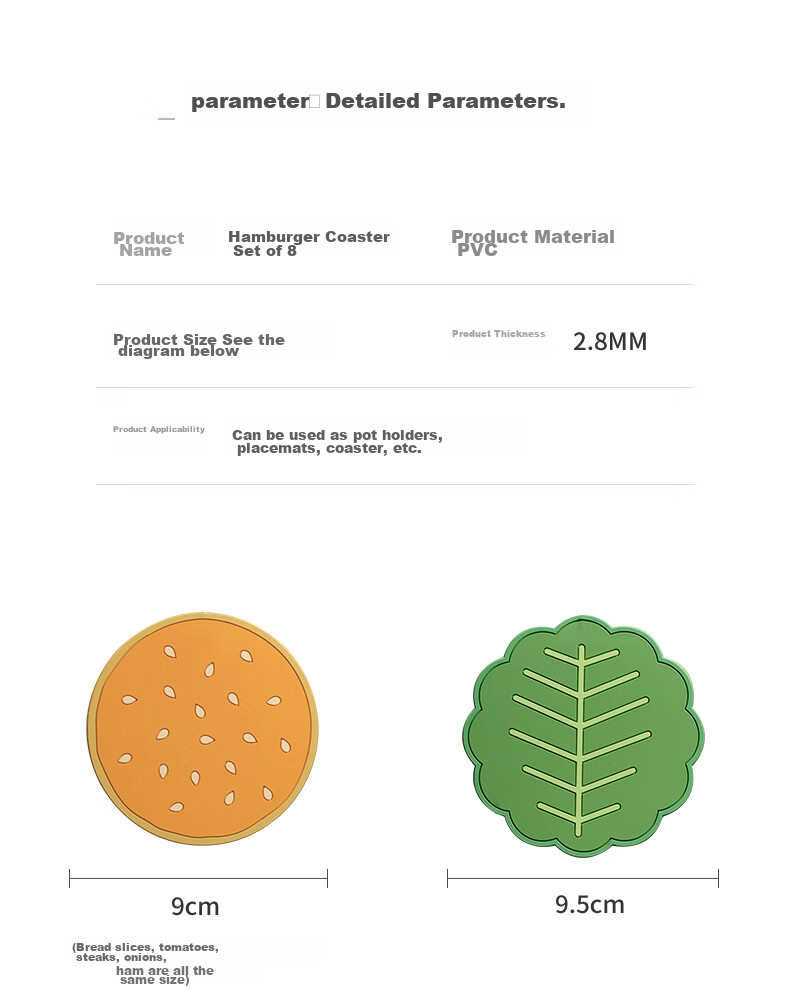 Siwangongli Heat-Resistant Coasters, Thickened Anti-Scalding High-Temperature Resistant Bowl Plate Pot Cup Mat PVC Material Placemat Set of 8 8