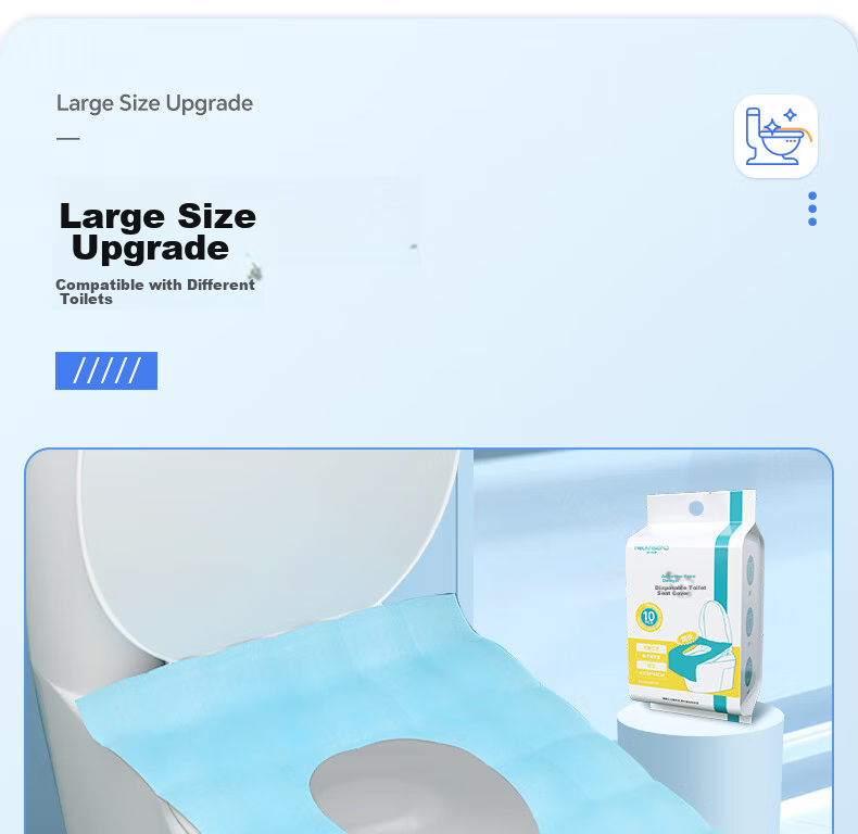 NOLANSEND Disposable Extended Toilet Seat Covers, Travel Hotel Sterilized Grade Hygiene Padded Paper, Postpartum Large Size, 30 Pieces Individually Wrapped 20