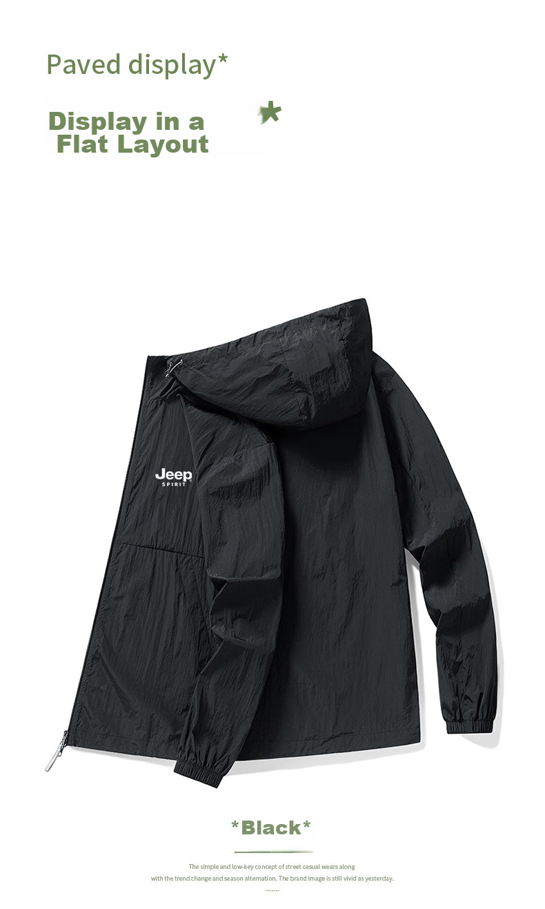 JEEP SPIRIT Men's Sun Protection Jacket, Summer UV-Resistant Hooded Lightweight Coat, Outdoor Skin-Friendly Outerwear, White, XL 8