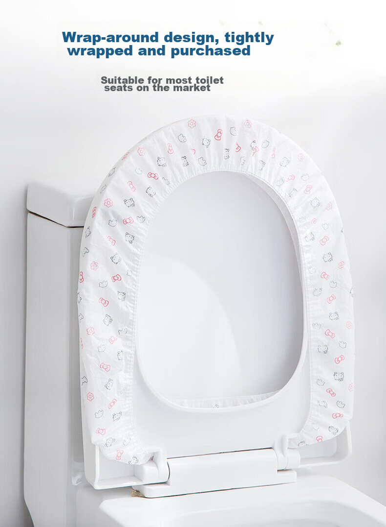 BWNK Disposable Toilet Seat Covers, Double-Layer Non-Woven Thickened Seat Protectors, Hotel Travel Toilet Seat Covers, Pack of 50 10