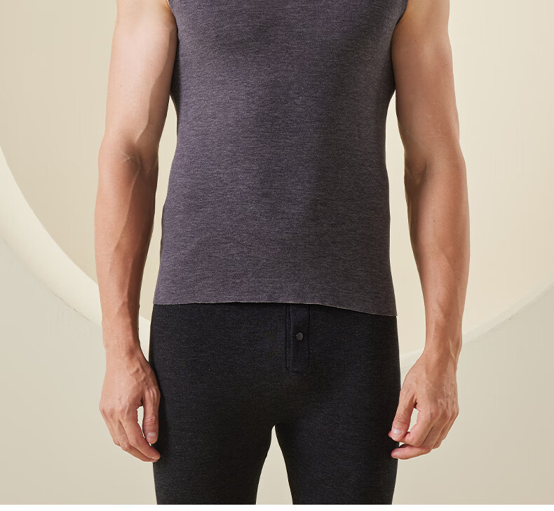 YUZHAOLIN Men's Thermal Vest, Autumn And Winter Seamless, Contains Wool And Silk, German Velvet, Large Size Undershirt Vest for Men, 2-Piece Set 26