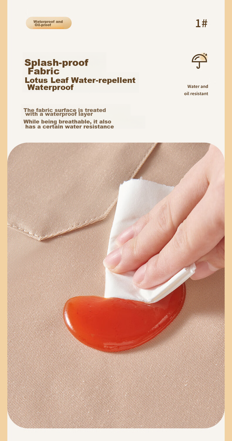 Ecoco Waterproof Apron, Kitchen Work Uniform, Home Use Oil-Proof And Dirt-Resistant Cooking Full Apron, Catering Apron E2302 5