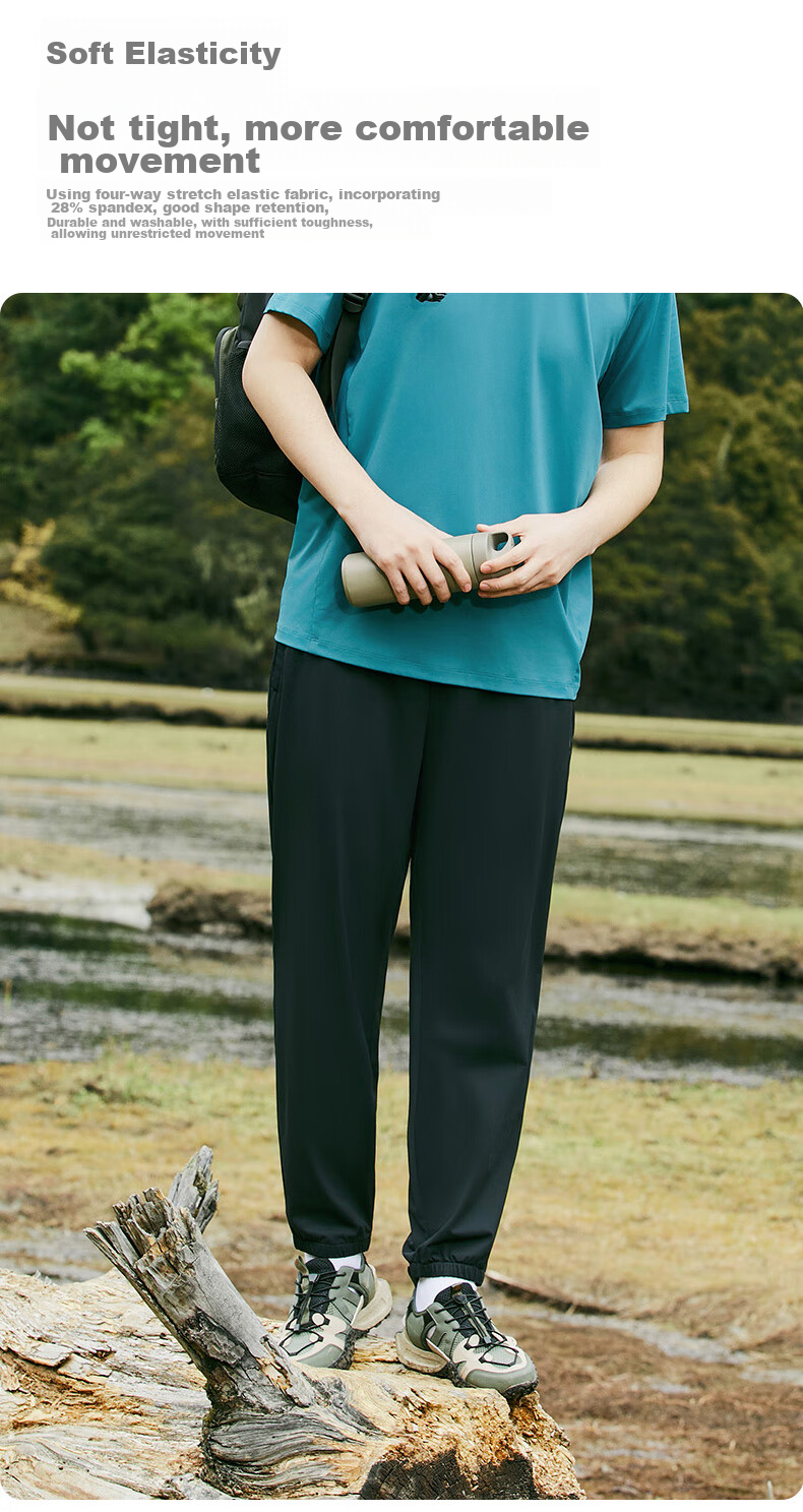 TECTOP Casual Pants, Lightweight Outdoor Men's Breathable Trousers, 2422151ZZ Men's Classic Black S 4