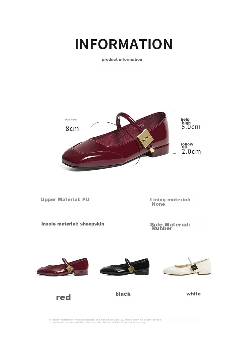 RED DRAGONFLY Mary Jane Women's Shoes Spring And Autumn French-Style Small Flats, Beautiful Retro Flat Leather Shoes WTB24600, Black, Size 37 2