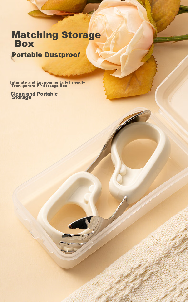 LUSN Ingot Spoon, 316L Stainless Steel, Children's Self-Feeding Eating Spoon, Long-Handled Soup Spoon, Lunch Box 7