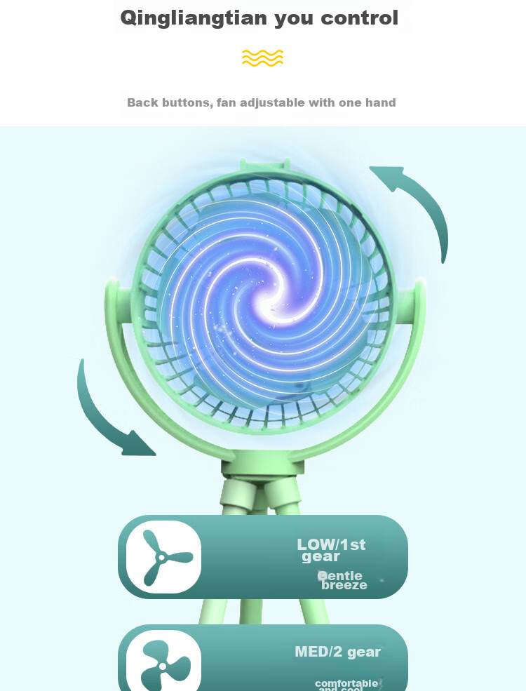 WeWarm Mini Handheld Fan Portable Rechargeable High-Speed DC Energy-Saving Outdoor Small Fan Long Battery Life FN1041W 8
