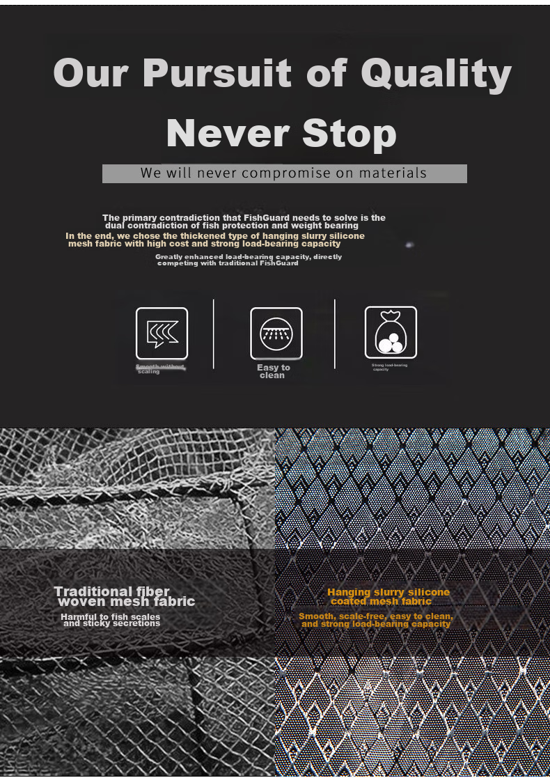 Feimiao Fishing Net, Stainless Steel, Universal Coated Anti-Snag Quick-Drying Fishing Net Accessory for Black Pit Fishing 6