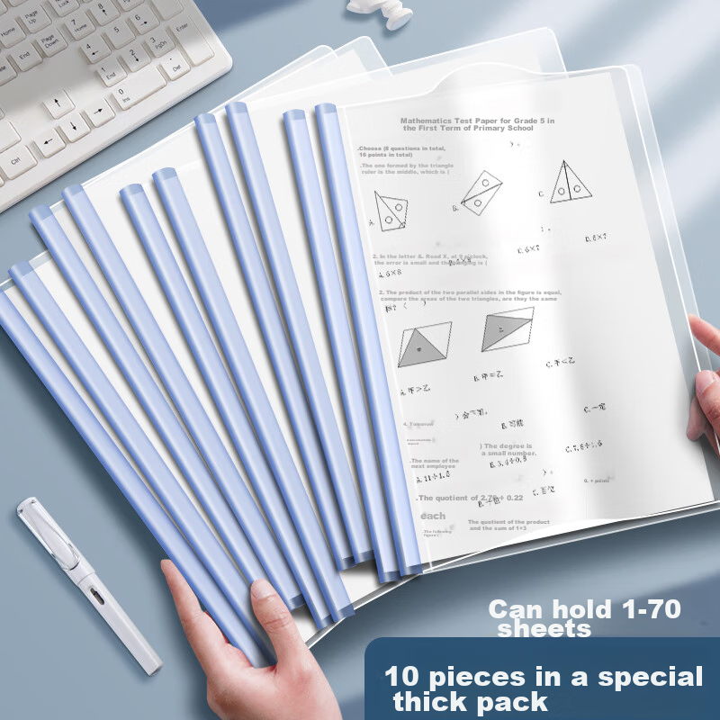 Xinshida 10-Pack A4 Lever Arch File Folders with Transparent Pull Rods, Thick Loose-Leaf Booklets for Students, Document Storage And Organization, Office Supplies 1