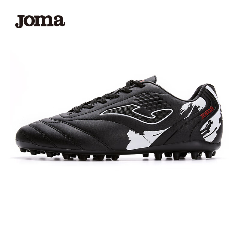 JOMA Children's Soccer Shoes for Boys And Girls, Youth Students MG Short Studs Breathable Football Training Shoes, Black, Size 36