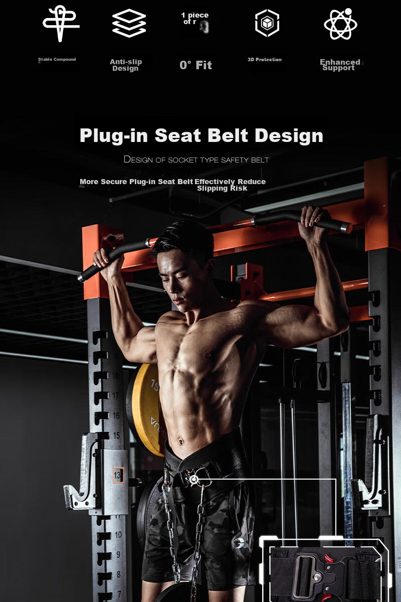 LARASTAR Pull-Up Weighted Belt, Waist Strength Training, Thickened Iron Chain Parallel Bars, Metal Steel Buckle Style 2