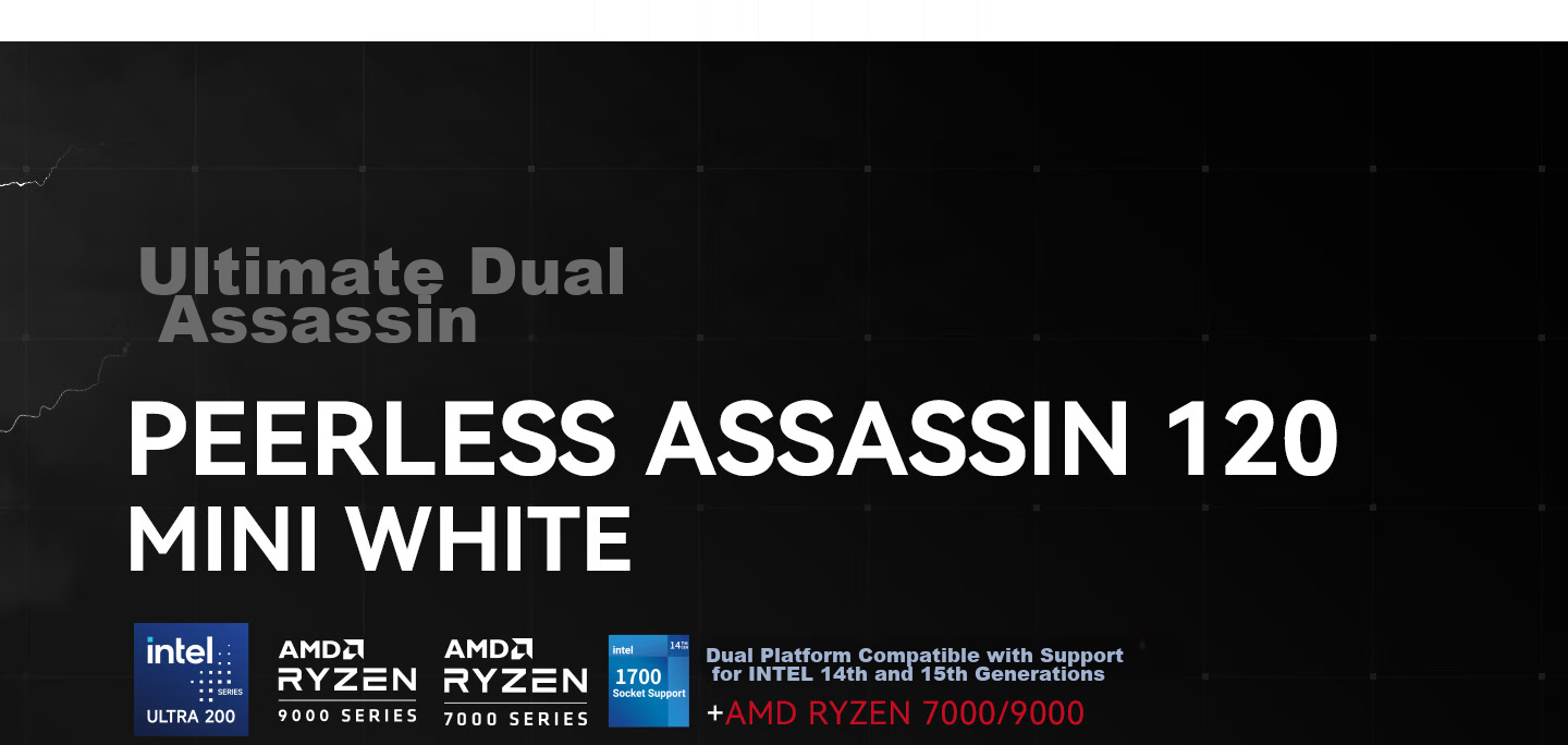 Thermalright Peerless Assassin 120 MINI WHITE, Dual Assassins, AGHP4.0 Six Heat Pipe Air Cooler, PA120 MINI WHITE 2