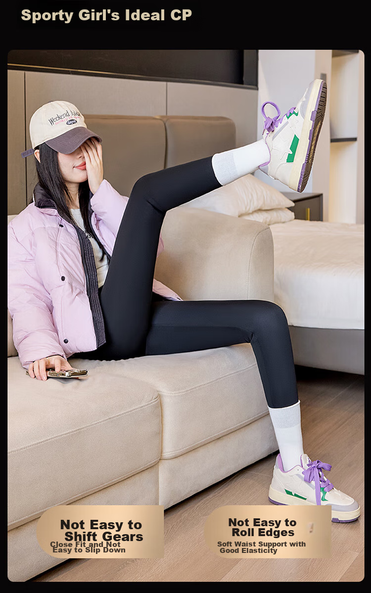 LangSha Shark Leggings for Women, Black Base Layer Pants for Outdoor Wear, Thick Autumn And Winter Style 2024 New Fleece-Lined Fitness Yoga Pants 13