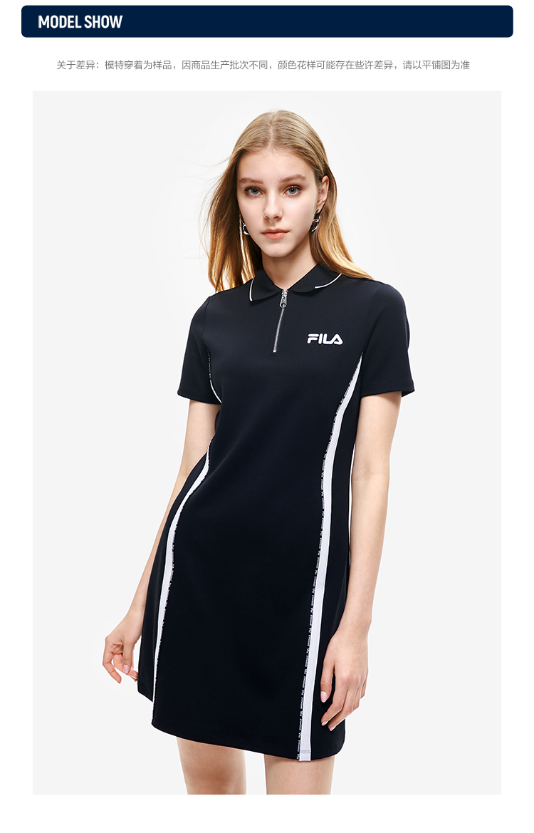 【斐乐f11w229315f】fila斐乐官方女子连衣裙2022年夏季休闲polo领