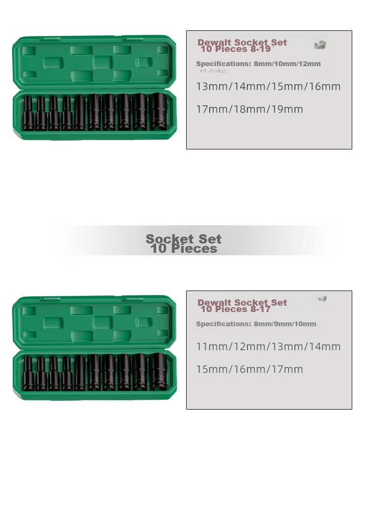 Delixi Electric Wrench Socket Set Extended Complete Electric Wrench Impact Socket Head Tool Kit 14