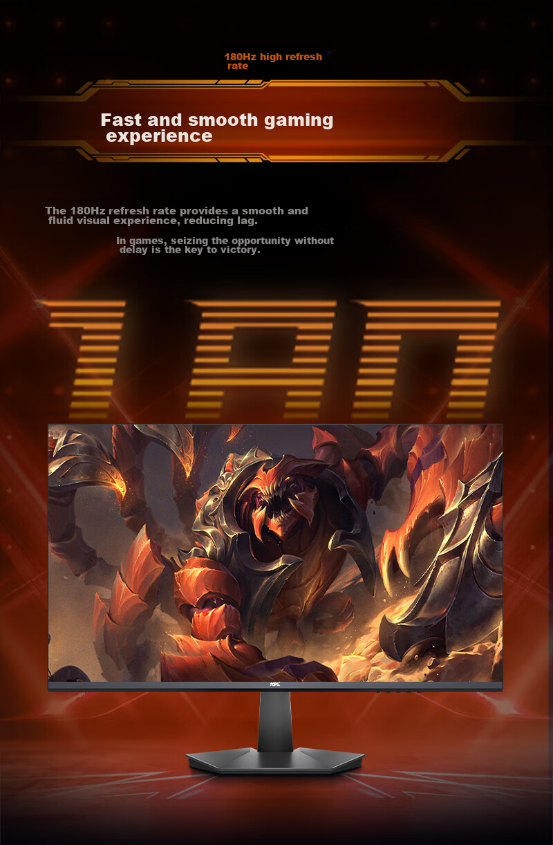KVL 24.5-Inch 180Hz High Refresh Rate Gaming Monitor, 300 Nits Brightness, 1ms Response Time, Triple Micro-Edge Gaming And Office Display Screen KV259FX 3