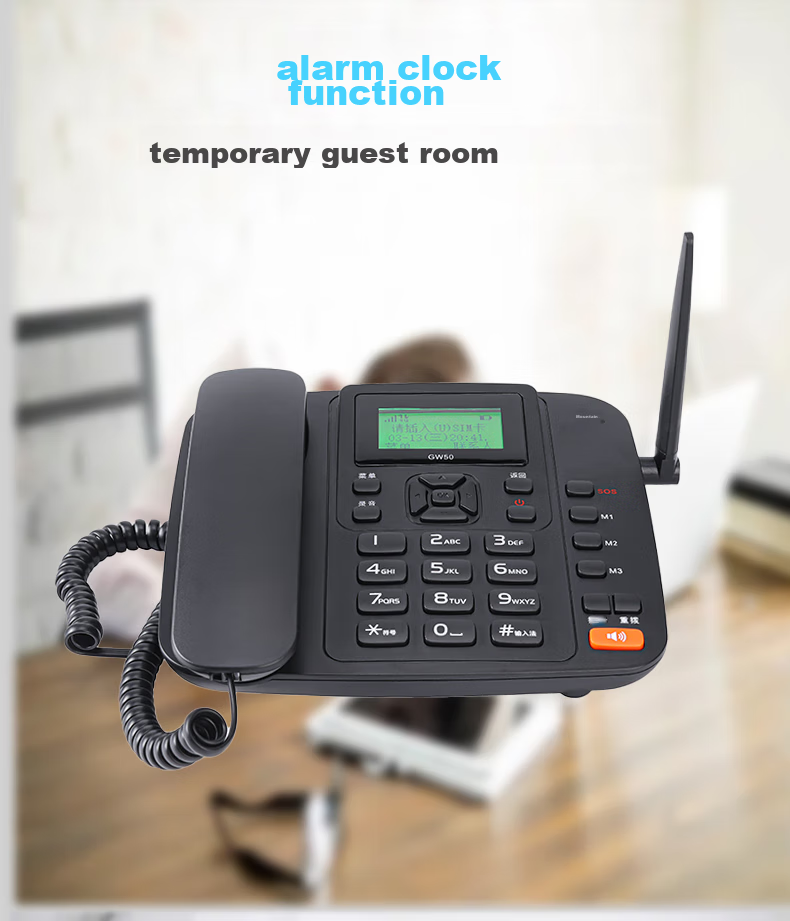 Guowei GW50 All-Network 4G5G Wireless SIM Card Telephone with Recording Function, Compatible with China Mobile, China Unicom, China Telecom And Cable TV Networks, Office And Home Use, Telemarketing, Landline Phone, Black 12