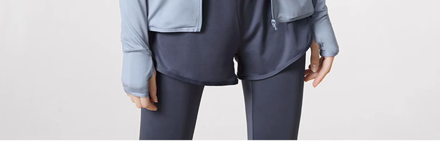 CAMEL Yoga Outfit for Women, Long-Sleeve Autumn And Winter Sportswear, Morning Running Clothes YK22255493, Sky Blue/navy Blue 21