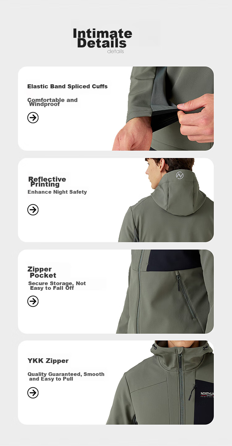 NORTHLAND [Baihulin] Outdoor Men's Windproof And Water-Resistant Soft Shell Jacket for Hiking And Mountaineering, Triple Protection Oil-Proof And Stain-Resistant Coat 21