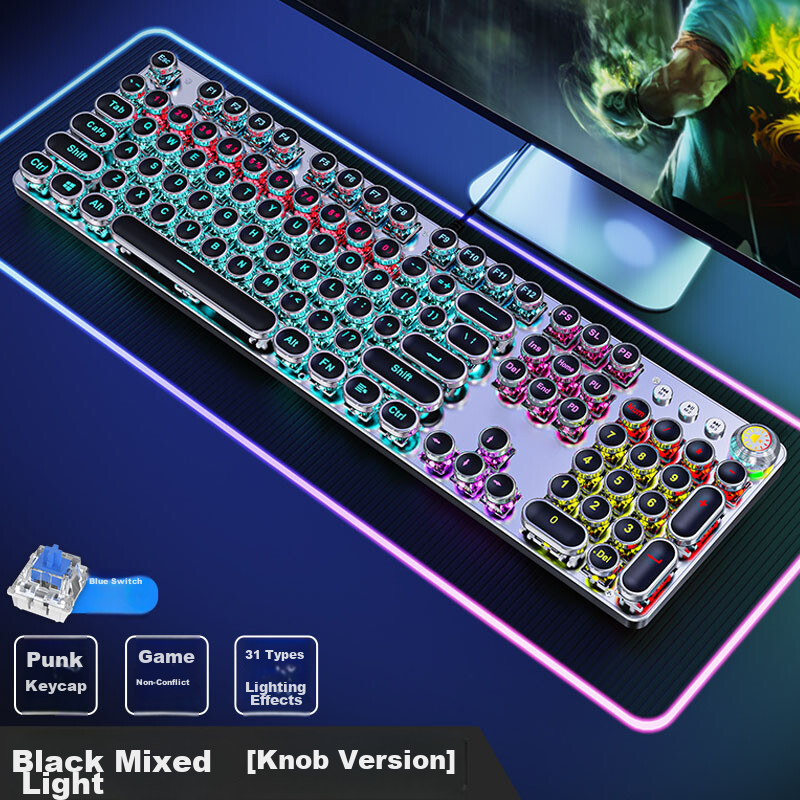 Механическая игровая клавиатура EWEADN TK100, проводная, USB, с подсветкой, черная