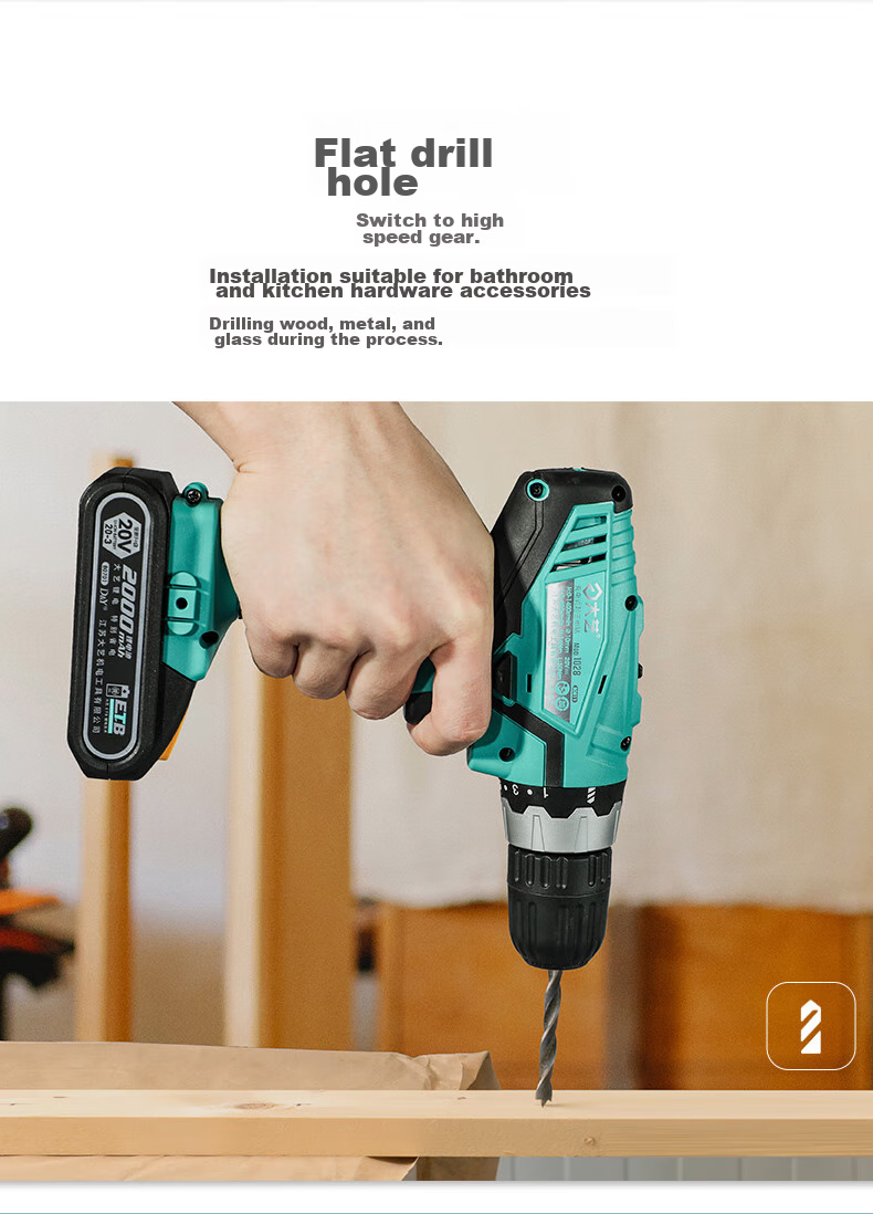 Dayi Electric Drill, Dual-Speed Hand Drill 1008, Rechargeable Hand Drill, Multi-Functional Household Electric Screwdriver, Electric Motor without Machine 6