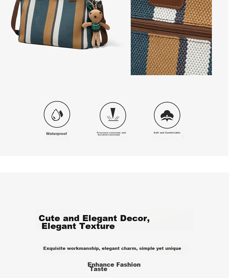 Aiqinghai Canvas Handbag, Women's Tote Bag, Large Capacity Shoulder And Handheld Bag, Practical Birthday And Mother's Day Gift for Mom 6