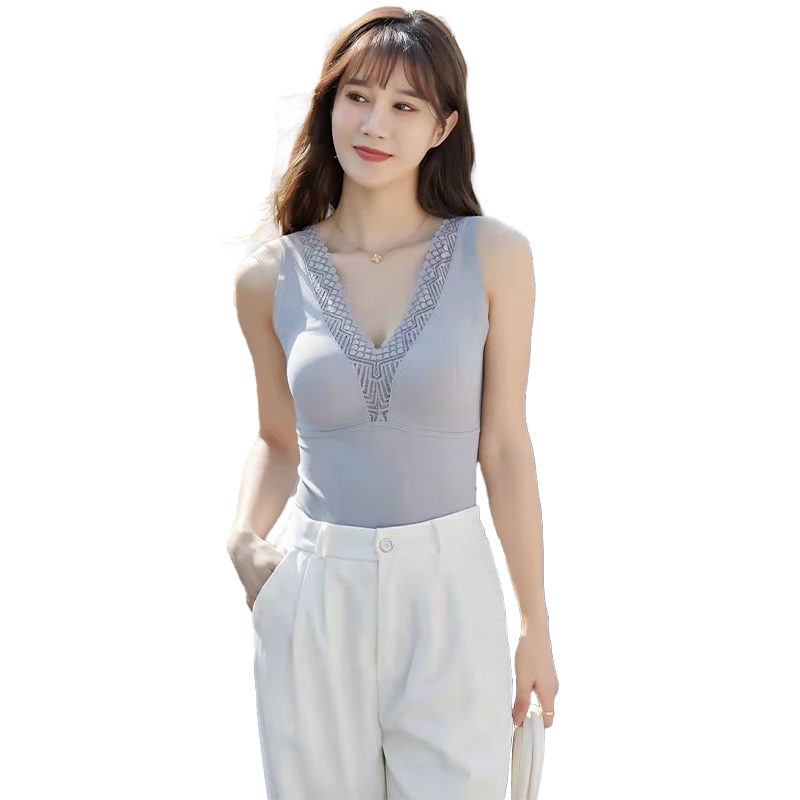 LangSha Women's Camisole Tank Top, Suitable for Outer Wear Or Inner Layering, Summer Style, Strap Undershirt, Bra Vest with Built-In Pads, Sexy And Integrated Desig
