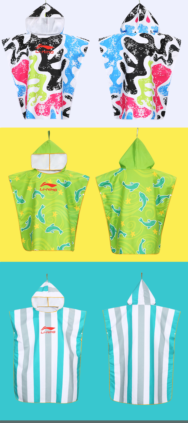 LI-NING Absorbent Bath Towel Fashion Quick-Dry Beach Swimming Spa Sports Robe LSJN251-5 Colorful for Men Women and Children 10