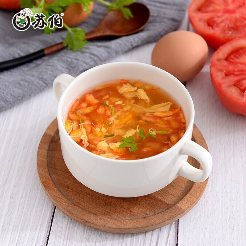 苏伯 冻干汤紫菜西红柿菠菜鲜蔬芙蓉小白菜混搭 6g*20包 速食汤早餐汤