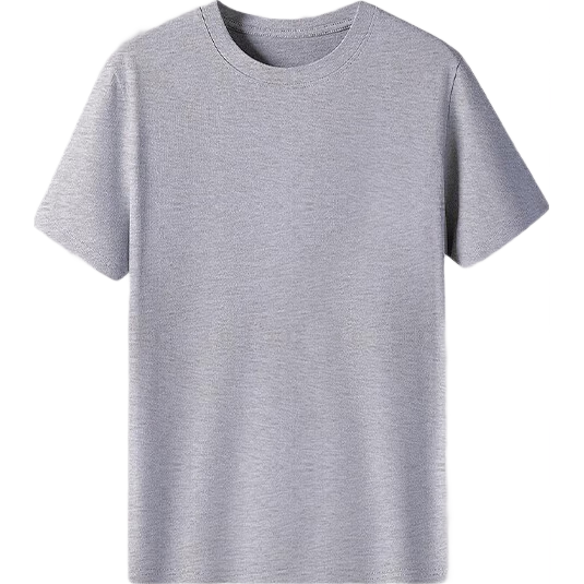 Hengyuanxiang Men's Short-Sleeve Pure Cotton Autumn Round Neck Casual Solid Color Large Size Undershirt Breathable T-Shirt, Gray