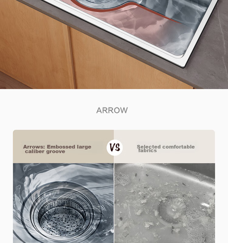 ARROW Sink, Kitchen Vegetable Washing Basin, Stainless Steel, Household Use, Japanese-Style Large Single Sink, AE5575452G23-YSS·75*48 5