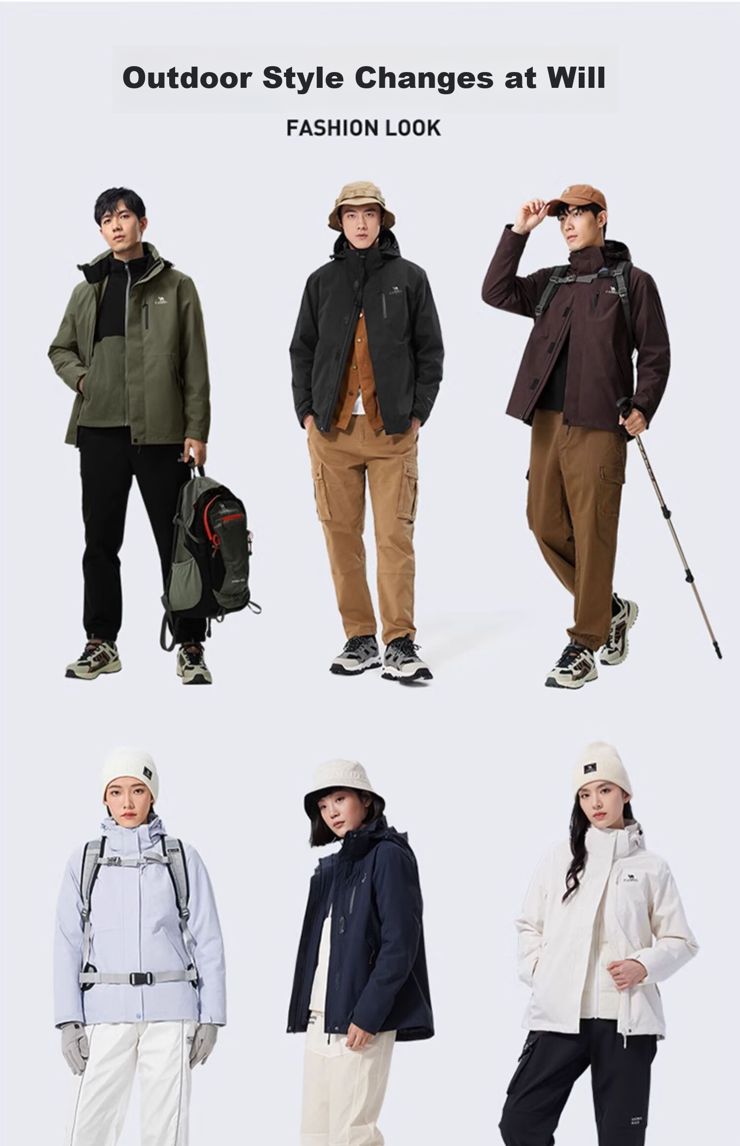 CAMEL [Wang Junkai's Choice] King of Glory Armor Jacket Three-In Windproof Waterproof Cold-Resistant Mountaineering Suit 8610 L 10