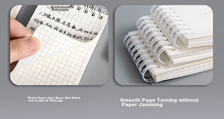 Sannianerban A7/80 Mini Portable Spiral Notebook, Student Journal, Pocket Notepad, Vocabulary Book, Record Book, Grid Single Notebook 4