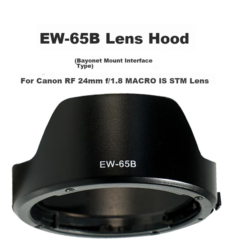 Earlymen EW-65B Suitable for RF24mm F1.8 MACRO IS STMR8 R50 RP R5 R6II Second Generation R7 R10 Accessories, Sunshade 1