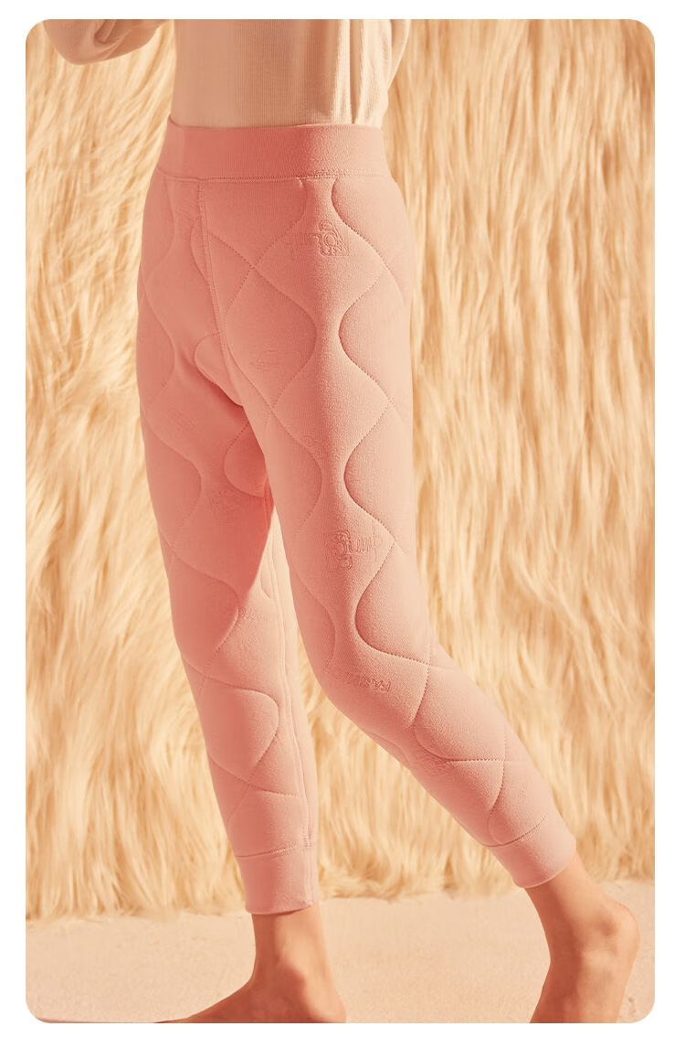 Bingxuemumian Children's Thermal Pants, Boys And Girls Fleece-Lined Thickened School Uniform Essential, Autumn Winter Woolen Long Johns for Older Children, Leggings 5