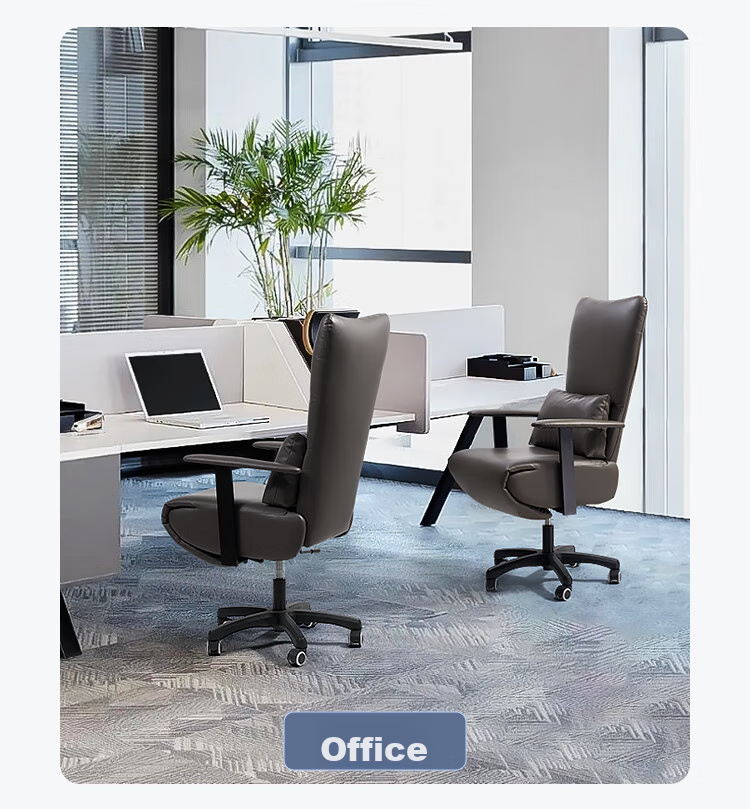Liwonuo Genuine Leather Executive Chair, Reclining Office Chair, Computer Chair, Ergonomic Chair, Comfortable Home Nap Chair, Seat 37