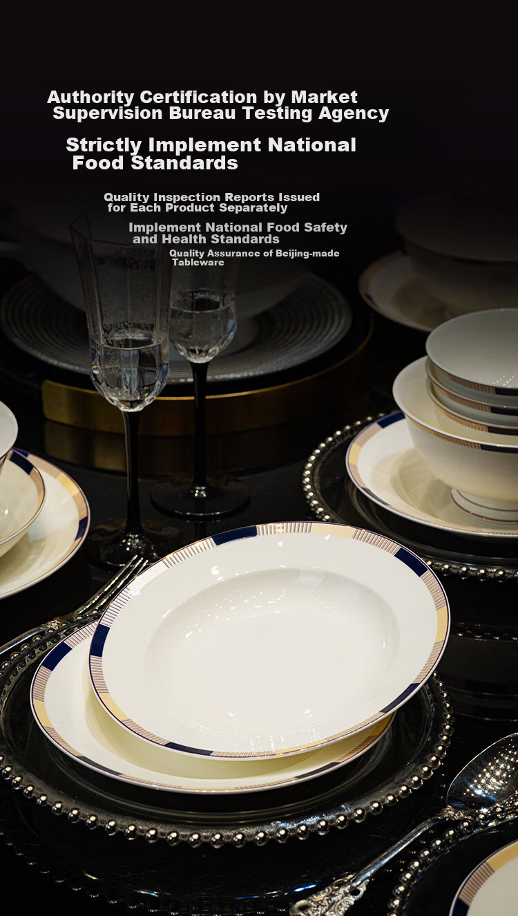 JD Original Bowl And Plate Tableware Set, Bone China Dinnerware Gift Box Set for Housewarming, Interlude 66-Piece Set 6
