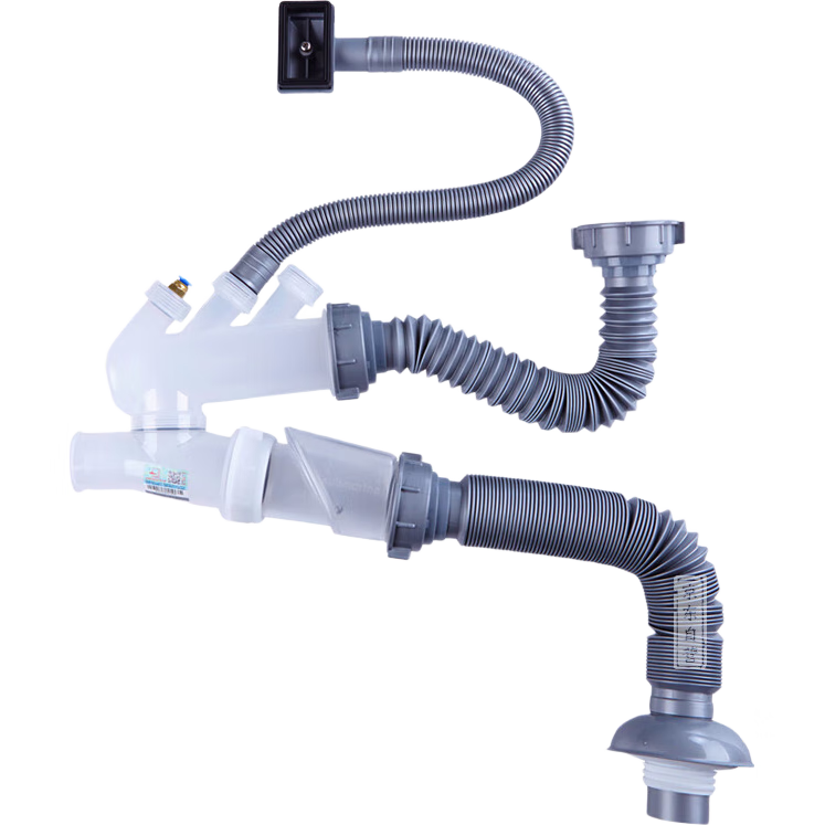 Submarine CSQ-2B Anti-Odor Drain Pipe, Kitchen Household Sink Drain Pipe, Double Sink Garbage Disposal Drain Pipe