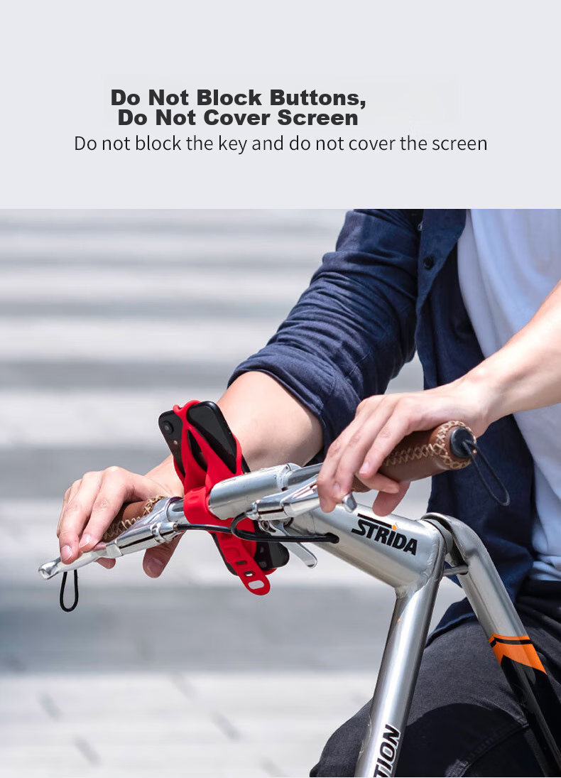 Bone Bicycle Phone Mount for Road And Mountain Bikes, Cycling Navigation Handlebar Stand with Soft Silicone Anti-Shock Desig 9