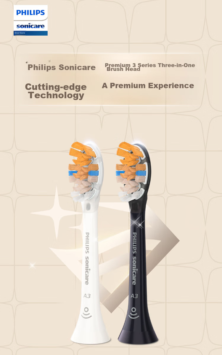 PHILIPS Electric Toothbrush Heads Official Original European Import Compatible with Diamond AI Series Handle Cleaning Gum Care Whitening Premium 3-in-1 Brush Heads 4-Pack HX9094/86 Black 2